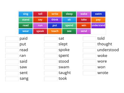 Past verb - Irregular P2