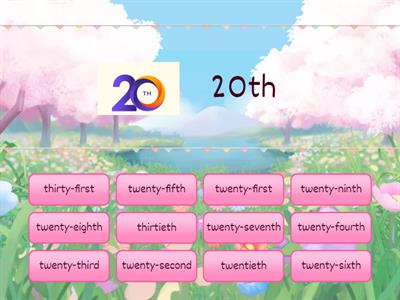 Ordinal Numbers 20 -31