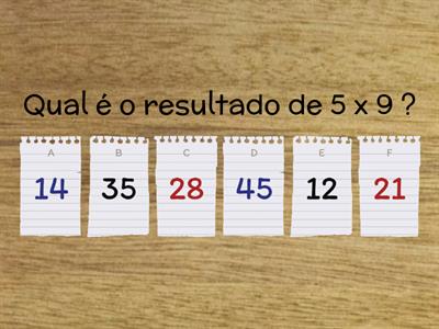 Quiz da multiplicação