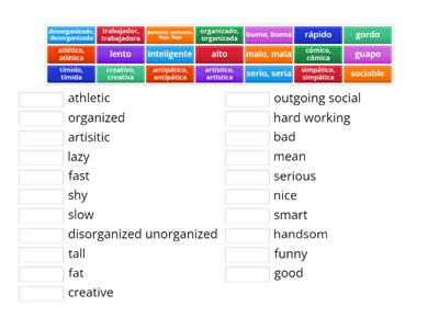 Bis - Adjectives 2 Personality Match