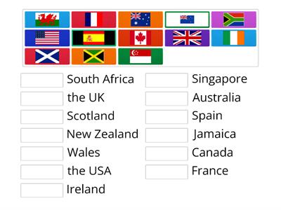 p 17 countries  and flags Link kl 4