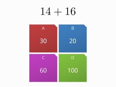 number bonds application quiz