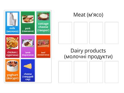 Dairy products and meat