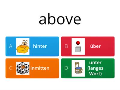  Prepositions - Quiz Englisch-Deutsch