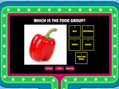 Food quiz - FIVE FOOD GROUPS