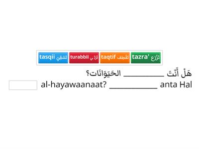 Fi al-qaryatt - فِي القَرْيَة - At the village - Fill in the blank: