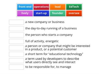 Corporate Structure Vocabulary match