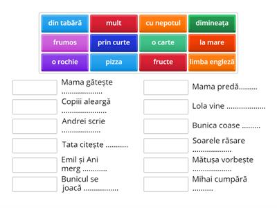 Propoziții simple/propoziții dezvoltate