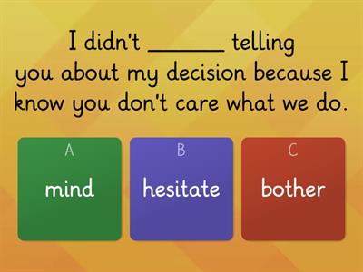 Making Decisions vocabulary