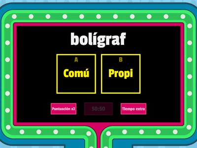 CLASSES DE NOMS  4t primària