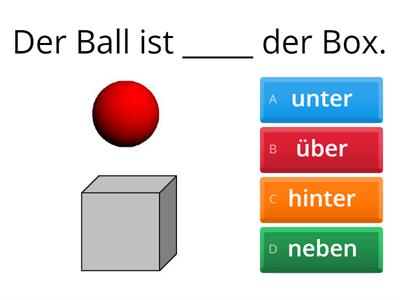 LOKALE Präpositionen - Wo ist der Ball?  - für Kinder