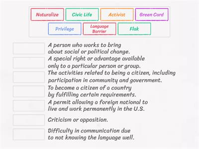 Becoming a citizen - Vocabulary 