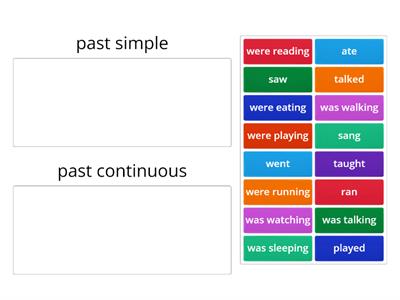 put each verb under its right catogory