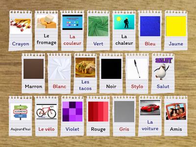 Français, couleurs et mots