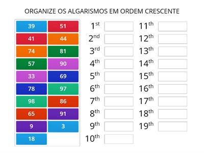 2º ANO - ORDEM CRESCENTE