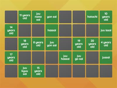 Romaji Age matching pairs