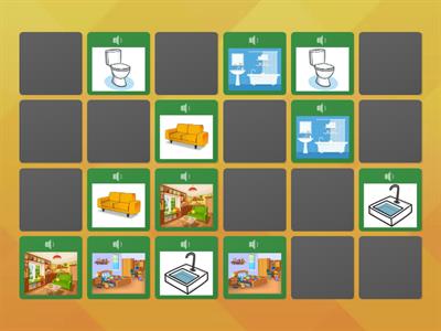 IN CLASS-Memory game- Furniture items and rooms