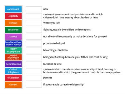 Citizenship Vocabulary Review