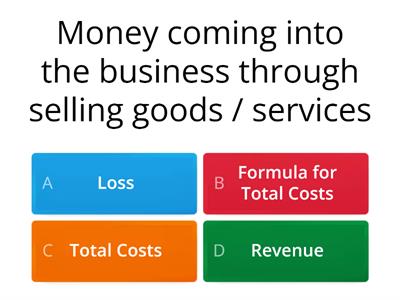 Revenue, Costs and Profit - DO NOW