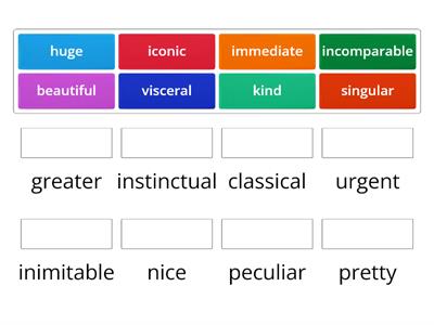 Adjectives - Synonyms