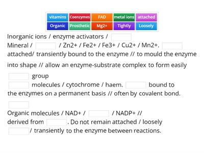 Explain the different types of cofactor.