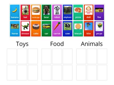 Toys, Food, Animals B class