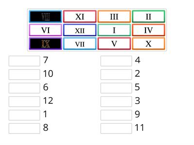 roman numerals pairs to 12