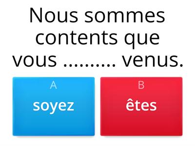 Indicatif ou subjonctif? 