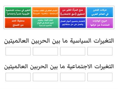 غلق ختامي/   التغيرات السياسية والاجتماعية ما بين الحربين العالميتين