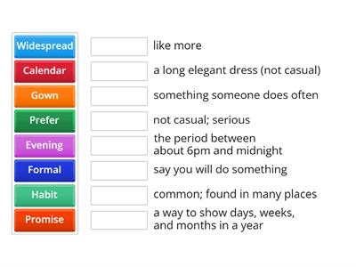 Unit  17 - Vocab Match