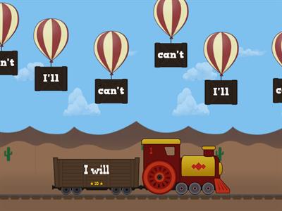 1&2. Apostrophes for Contractions Balloon Pop