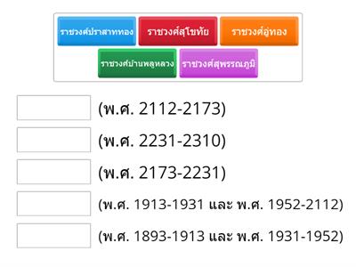 เกมส์ราชวงศ์ที่ปกครอง สมัยอยุธยา