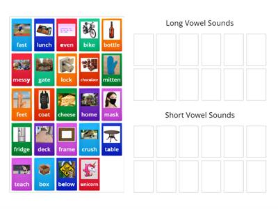 Group sort Long and Short Vowels