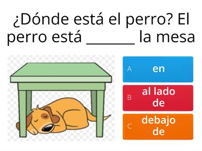Preposiciones en español