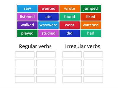 Regular vs. irregular verbs