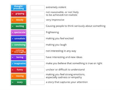 Adjectives to describe movies, TV-shows