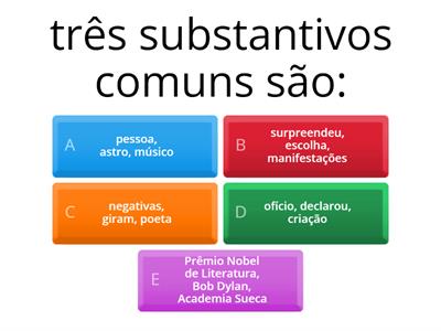 substantivos comuns e próprios