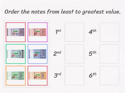 Money Ascending Order