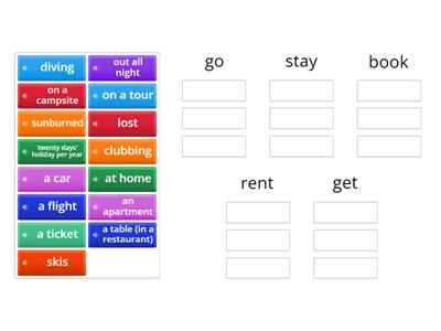 B1.3 Holiday collocations