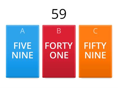 NUMBER NAMES 41-60