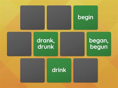 IRREGULAR VERBS MEMORY: begin, drink, run, sing, swim