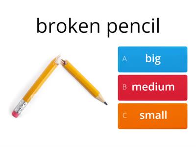 Big -Medium -Small  Size of the Problem - Kindergarten