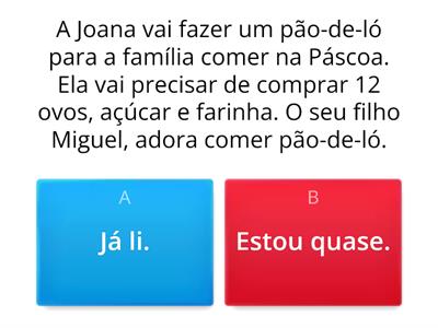 Memória a curto prazo e raciocínio lógico: Páscoa