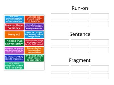 Run-On, Fragments and Sentences 