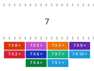 Multiplication table 7