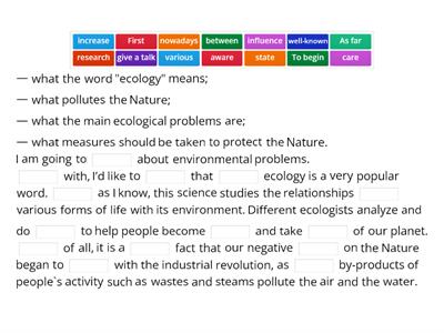 Ecology/ environment OGE