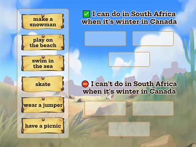 Academy Stars 2 Unit 7.4 Reading I can do it in SA when it's winter in Canada