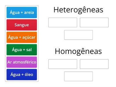 Química - misturas homogêneas e Heterogêneas