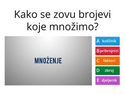 Množenje i dijeljenje - definicije