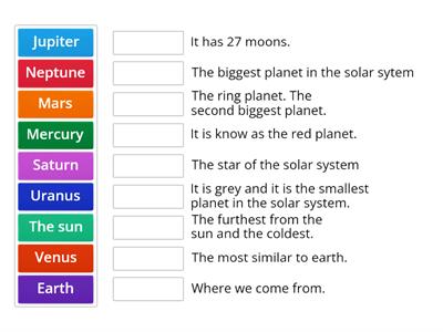 Classify the planets 